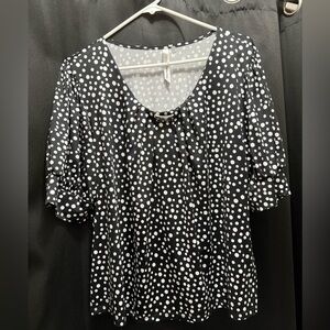 Black and white polka dot blouse
